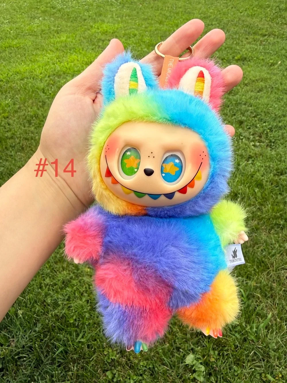 Colorful Rainbow Labubu Toy Plush Monster Keychain-Kids Toy Stuffed Animal Charm